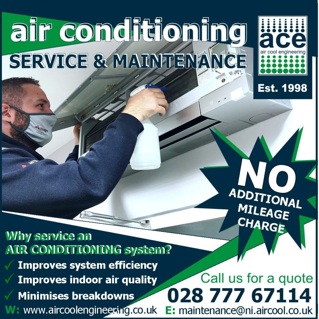 Spring Clean air cool engineering NI HVAC service and maintenance of air conditioning and ventilation systems. Improves system efficiency, indoor air quality and minimises expensive breakdown repairs